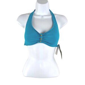 Lauren Ralph Lauren Halter Bikini Top Turquoise NWT Women's Size‎ 6